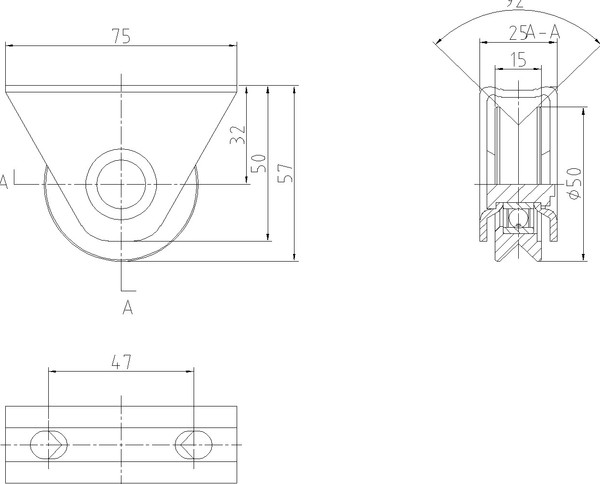 Опора роликовая для ворот Прогейт HT1V50