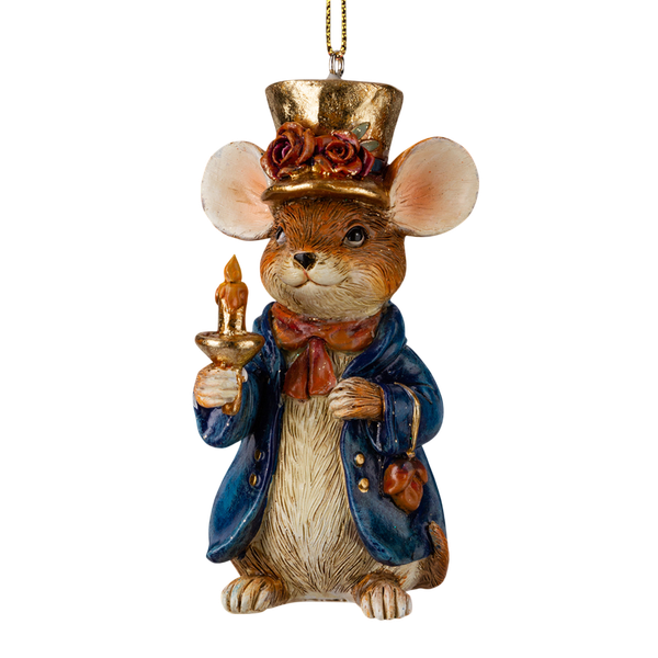 Елочная игрушка Erich Krause Decor. Мышь со свечой / 64528 - фото
