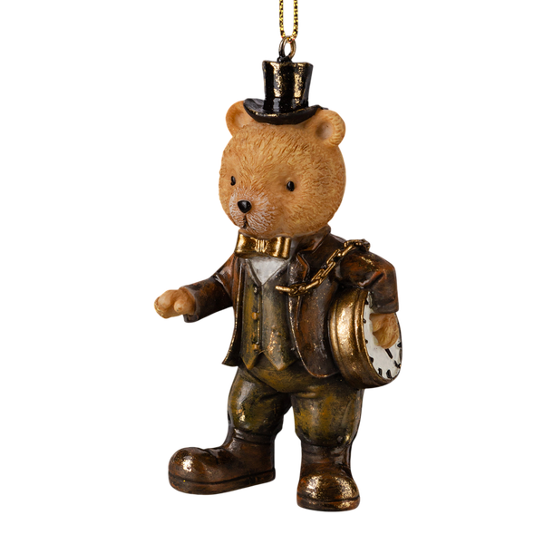 Елочная игрушка Erich Krause Decor. Медведь с часами / 64529 - фото