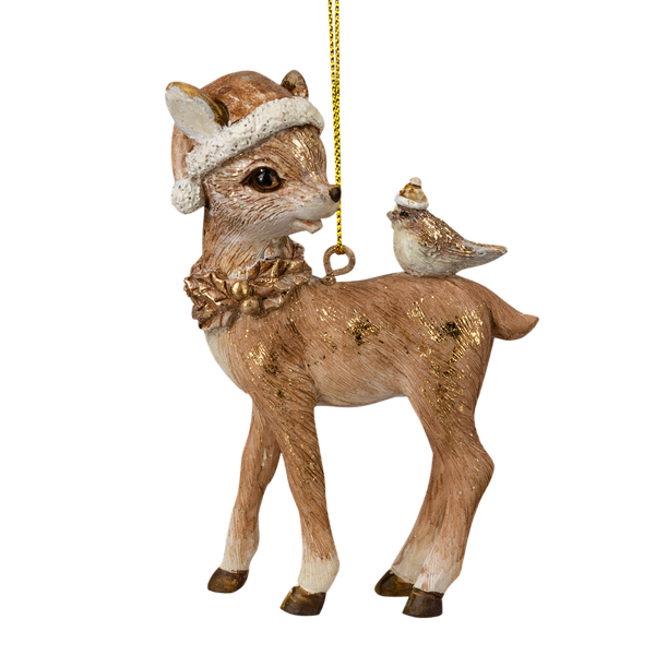 Елочная игрушка Erich Krause Decor. Олененок с птичкой / 64581 - фото