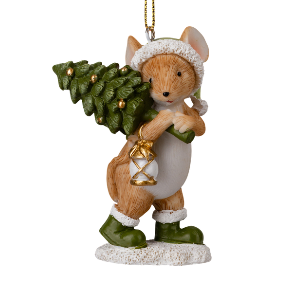 Елочная игрушка Erich Krause Decor. Мышонок с елкой / 64569 - фото
