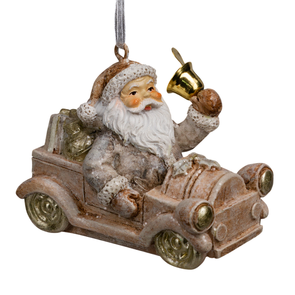 Елочная игрушка Erich Krause Decor. Дед Мороз на машине / 64555 - фото
