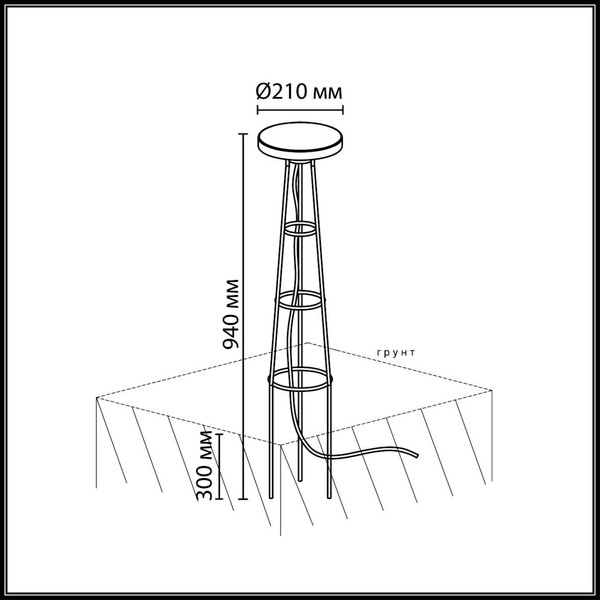 Светильник уличный Odeon Light Liana 7108/15GL