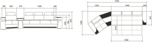Диван Петрамебель Марсель Люкс Правый