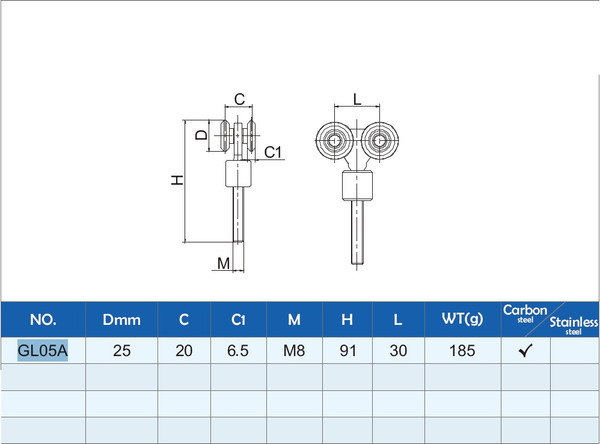 Опора роликовая для ворот Прогейт GL05A