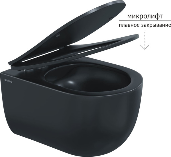 Сиденье для унитаза Berges Ventas Black Slim SO / 012703