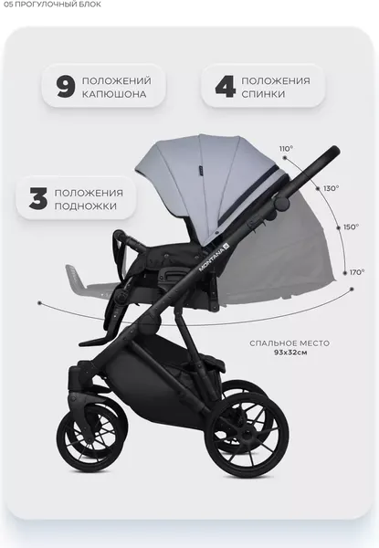 Детская универсальная коляска Riko Montana X Ecco 2 В 1 Basic