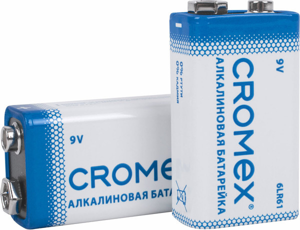 Комплект батареек Cromex Крона 9V / 456453