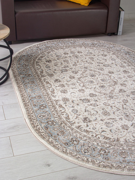 Ковер Merinos Valencia Deluxe F014-OVAL-CREAM-L.BLUE
