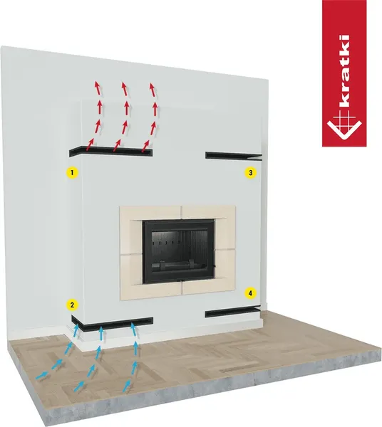 Решетка вентиляционная для камина Kratki Luft Nl G 800x400x90