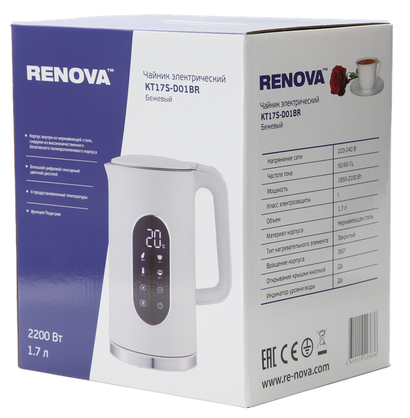 Электрочайник Renova KT17S-D01BR