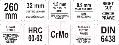 Ножницы по металлу Yato YT-1919