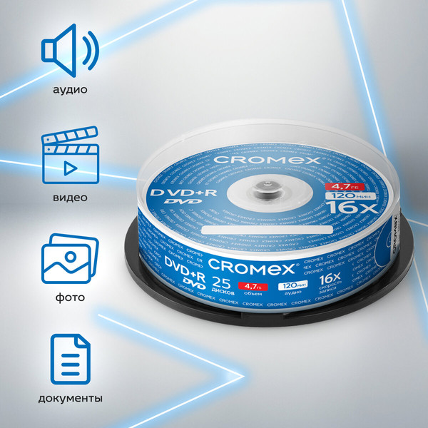Набор дисков DVD+R Cromex 4.7Gb 16x / 513777