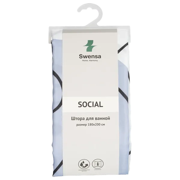 Шторка-занавеска для ванны SWENSA Social SWC-95-58