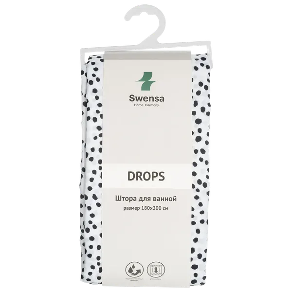 Шторка-занавеска для ванны SWENSA Drops SWC-95-27