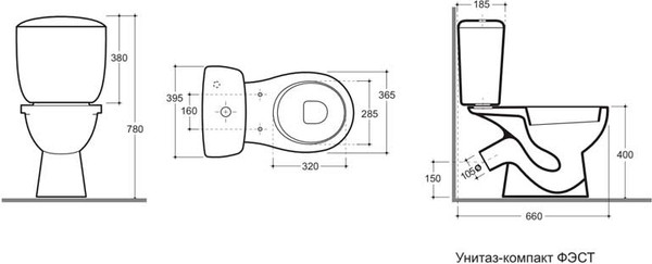 Унитаз напольный Керамин Фест МС Инкоэр-Б1