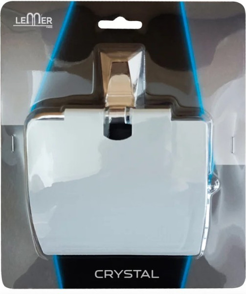 Держатель для туалетной бумаги LEMER Crystal с крышкой LEM-CRYSTAL043