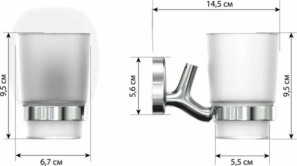 Стакан для зубной щетки LEMER Nature на силиконовом креплении LEM-N07CR