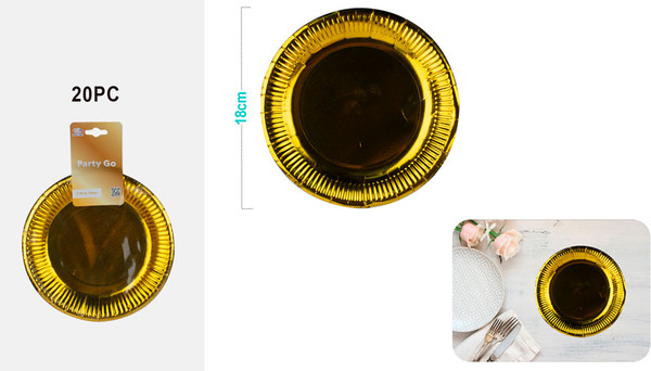 Набор одноразовых тарелок ILikeGift Golden party / AK0038