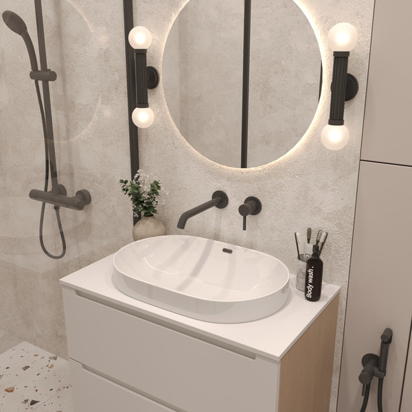 Тумба с умывальником ЗОВ Дион 70 / D70LHO0M9003MKV5-LDSPW6002