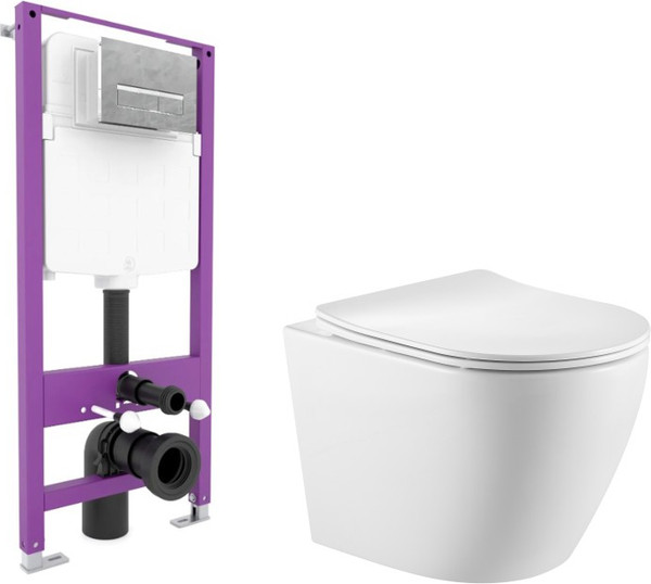 Унитаз подвесной с инсталляцией Triton Pro Verso VO-1832 + VO815N + Pro Evo - фото