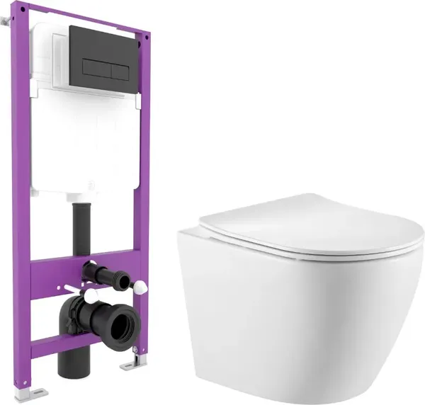 Унитаз подвесной с инсталляцией Triton Pro Verso VO-1832 + Pro EVO815N + Pro Evo - фото