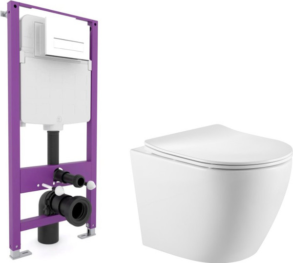 Унитаз подвесной с инсталляцией Triton Pro Tornado Verso TR-VO-1832 + Pro EVO815N + Pro EVO - фото