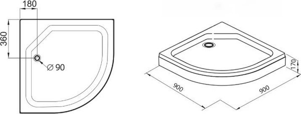 Душевой поддон Saniteco SNT-803