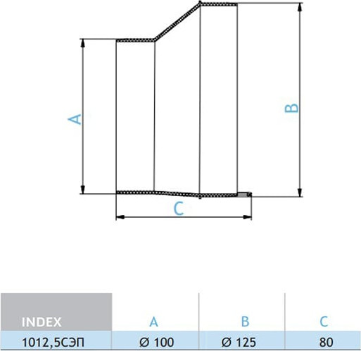 Соединитель воздуховода Viento Эксцентриковый D100/125 В1012.5СЭП