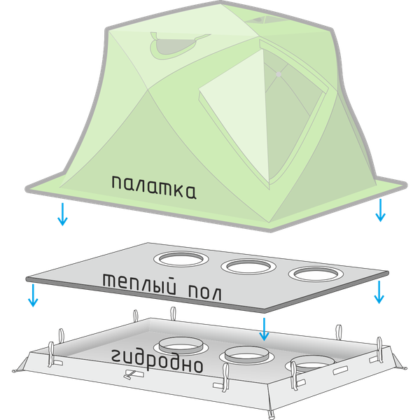 Пол для палатки ЛОТОС Куб 4 гидро-термоизоляционное / 4023