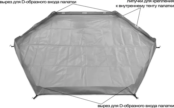 Пол для палатки ЛОТОС КубоЗонт 6-У гидроизоляционное / 4033