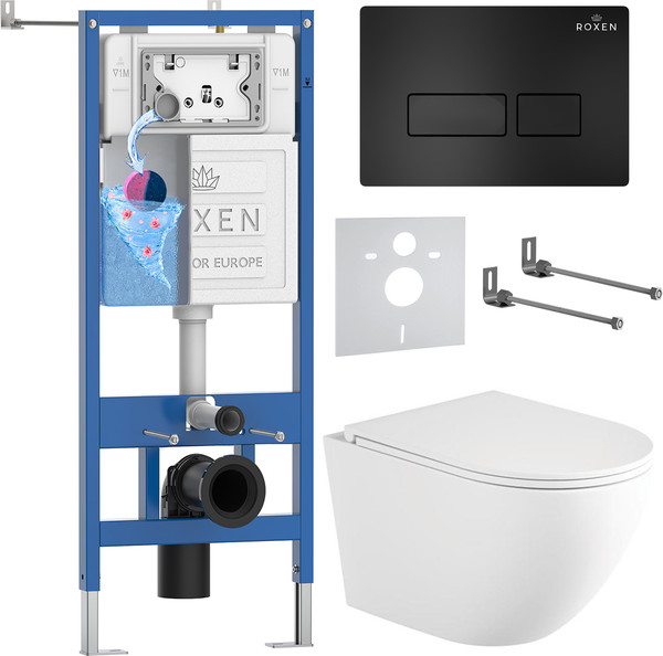 Унитаз подвесной с инсталляцией Roxen StounFix Dual Fresh 868413 - фото