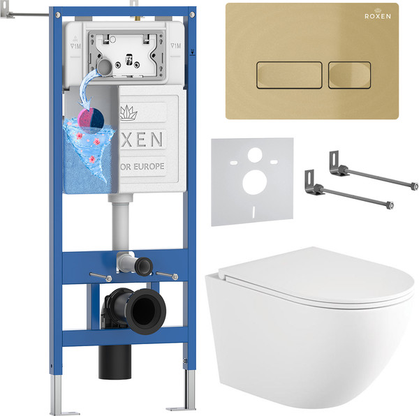 Унитаз подвесной с инсталляцией Roxen StounFix Dual Fresh 868418 - фото