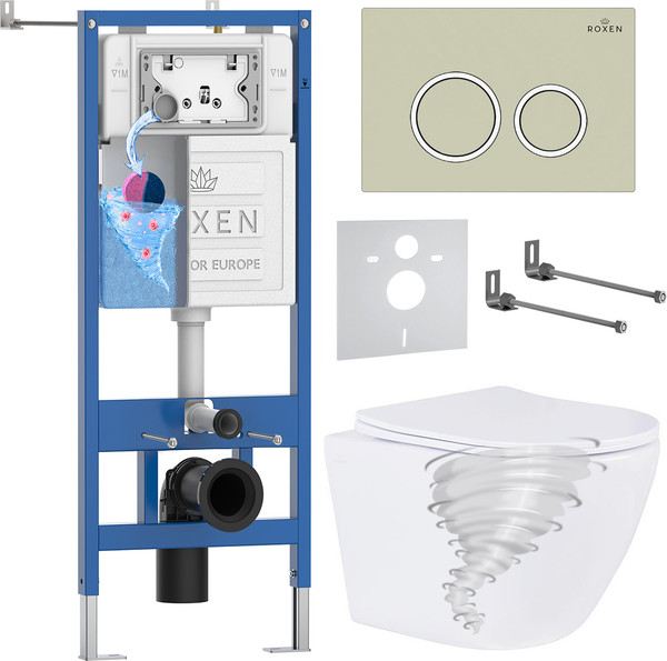 Унитаз подвесной с инсталляцией Roxen StounFix Dual Fresh 868429 - фото