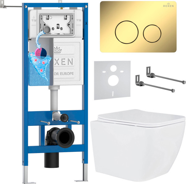 Унитаз подвесной с инсталляцией Roxen StounFix Dual Fresh 868469 - фото