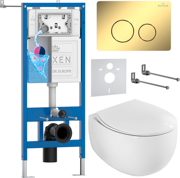 Унитаз подвесной с инсталляцией Roxen StounFix Dual Fresh 868477 - фото