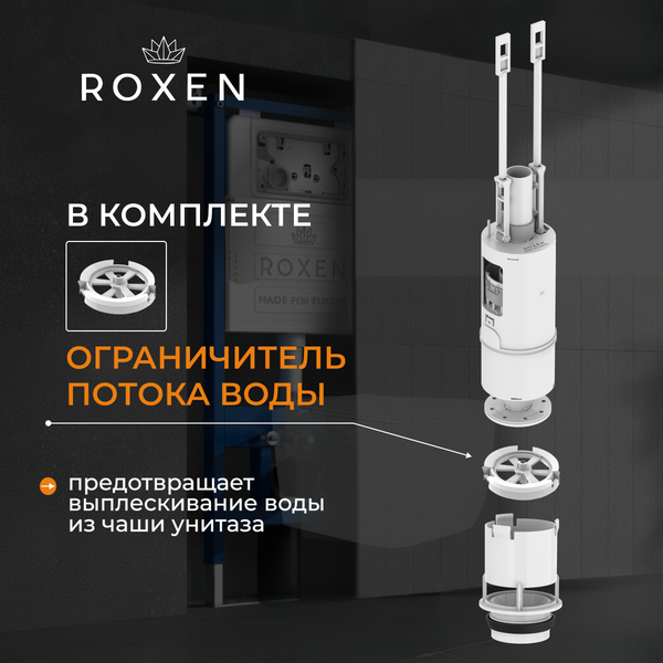 Унитаз подвесной с инсталляцией Roxen StounFix Dual Fresh 868484