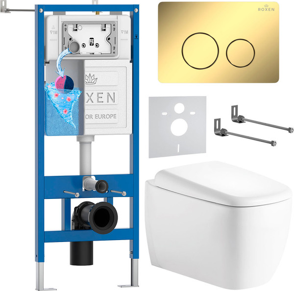 Унитаз подвесной с инсталляцией Roxen StounFix Dual Fresh 868486 - фото