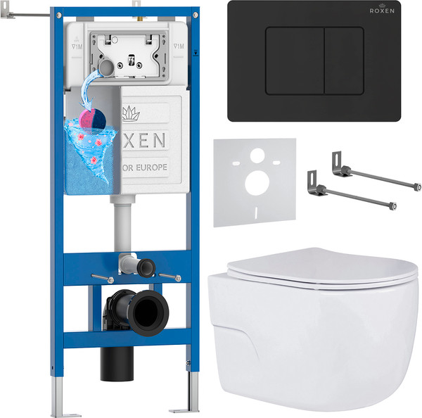 Унитаз подвесной с инсталляцией Roxen StounFix Dual Fresh 868500 - фото