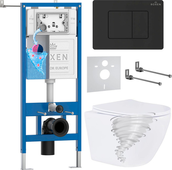 Унитаз подвесной с инсталляцией Roxen StounFix Dual Fresh 868510 - фото