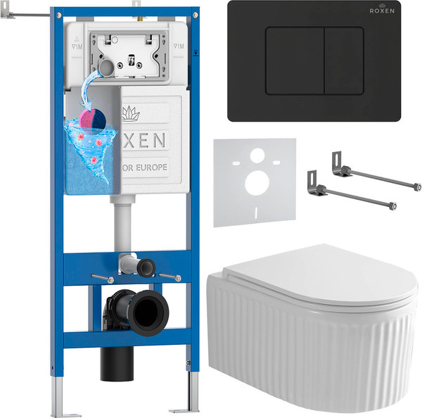 Унитаз подвесной с инсталляцией Roxen StounFix Dual Fresh 868520 - фото