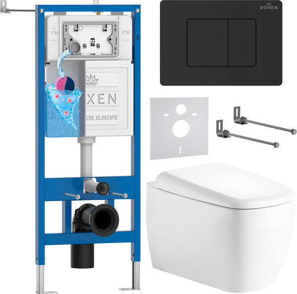 Унитаз подвесной с инсталляцией Roxen StounFix Dual Fresh 868521 - фото