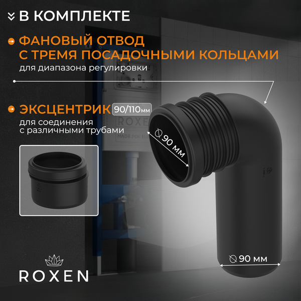 Унитаз подвесной с инсталляцией Roxen StounFix Dual Fresh 868528