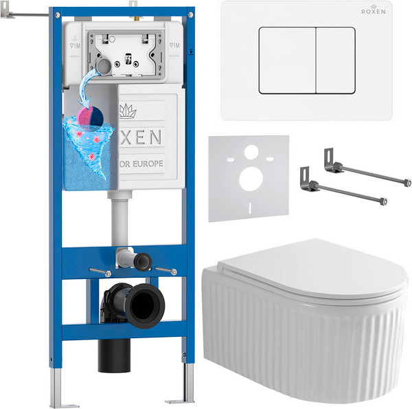 Унитаз подвесной с инсталляцией Roxen StounFix Dual Fresh 868563 - фото