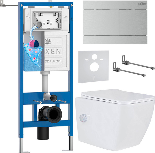 Унитаз подвесной с инсталляцией Roxen StounFix Dual Fresh 868571 - фото