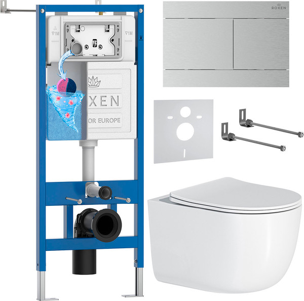 Унитаз подвесной с инсталляцией Roxen StounFix Dual Fresh 868574 - фото