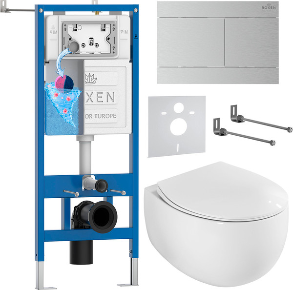 Унитаз подвесной с инсталляцией Roxen StounFix Dual Fresh 868578 - фото