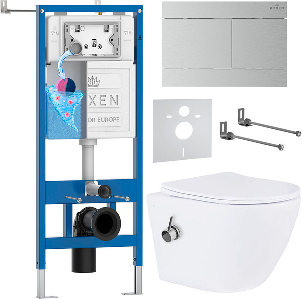 Унитаз подвесной с инсталляцией Roxen StounFix Dual Fresh 868587 - фото