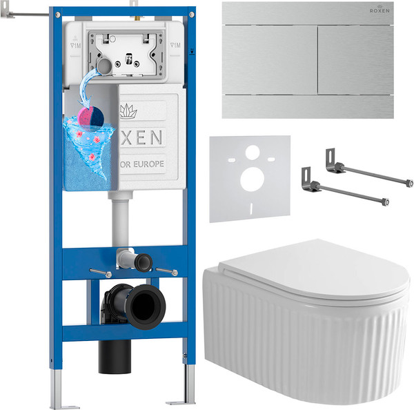 Унитаз подвесной с инсталляцией Roxen StounFix Dual Fresh 868588 - фото