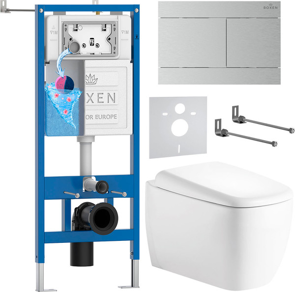 Унитаз подвесной с инсталляцией Roxen StounFix Dual Fresh 868589 - фото